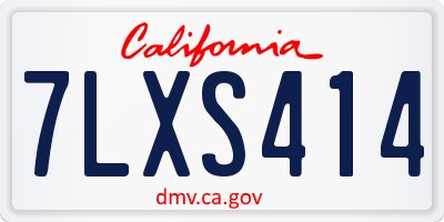 CA license plate 7LXS414