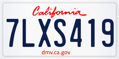 CA license plate 7LXS419