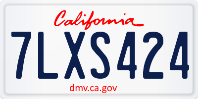 CA license plate 7LXS424