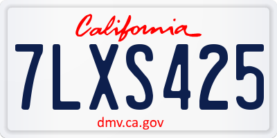 CA license plate 7LXS425