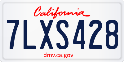 CA license plate 7LXS428