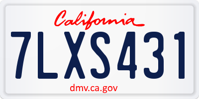 CA license plate 7LXS431