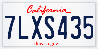 CA license plate 7LXS435