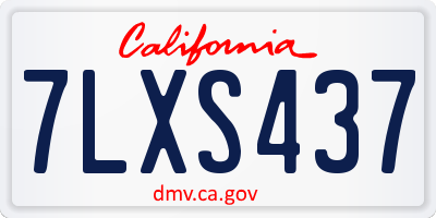 CA license plate 7LXS437