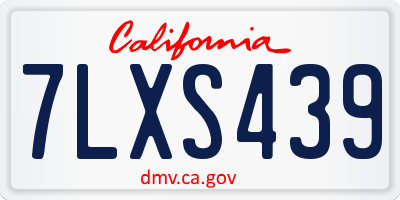CA license plate 7LXS439