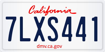 CA license plate 7LXS441