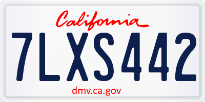 CA license plate 7LXS442