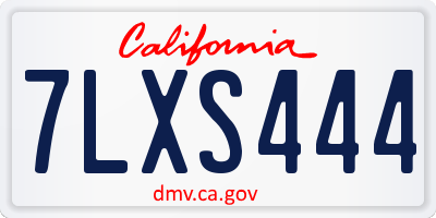 CA license plate 7LXS444