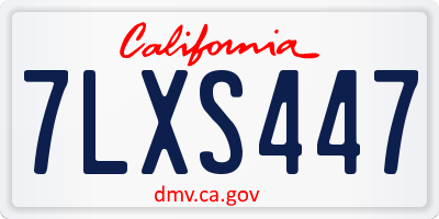 CA license plate 7LXS447