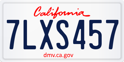 CA license plate 7LXS457