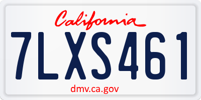 CA license plate 7LXS461