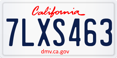 CA license plate 7LXS463