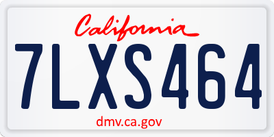 CA license plate 7LXS464
