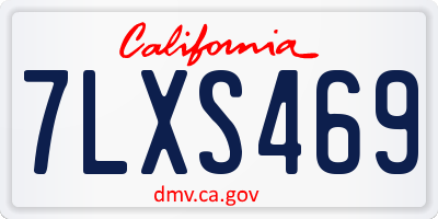 CA license plate 7LXS469
