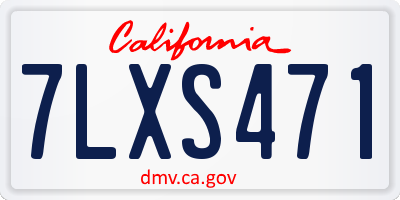 CA license plate 7LXS471