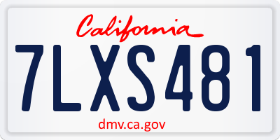 CA license plate 7LXS481