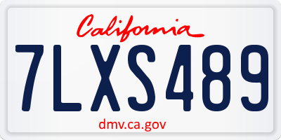 CA license plate 7LXS489