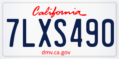 CA license plate 7LXS490