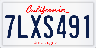 CA license plate 7LXS491
