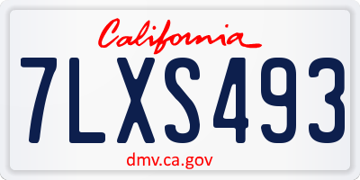 CA license plate 7LXS493