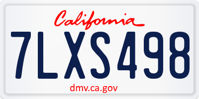 CA license plate 7LXS498
