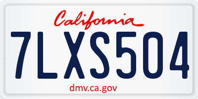 CA license plate 7LXS504