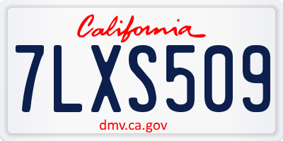 CA license plate 7LXS509
