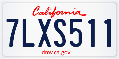 CA license plate 7LXS511