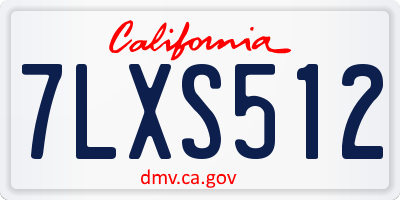 CA license plate 7LXS512