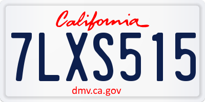 CA license plate 7LXS515