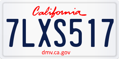 CA license plate 7LXS517