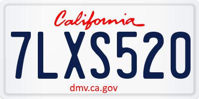 CA license plate 7LXS520