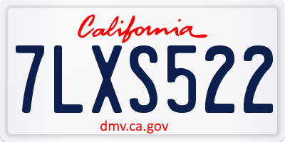CA license plate 7LXS522