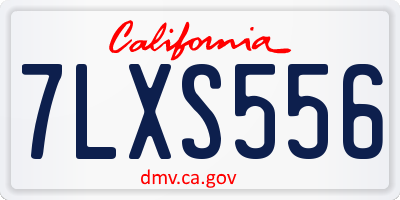 CA license plate 7LXS556