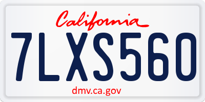 CA license plate 7LXS560