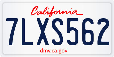 CA license plate 7LXS562