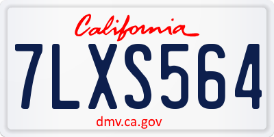 CA license plate 7LXS564