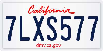 CA license plate 7LXS577