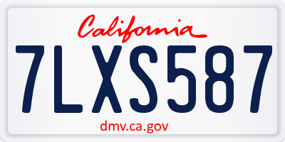 CA license plate 7LXS587