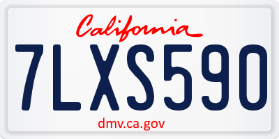 CA license plate 7LXS590
