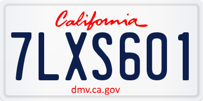 CA license plate 7LXS601
