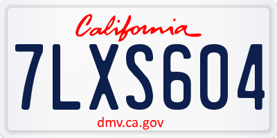 CA license plate 7LXS604