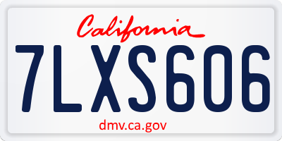 CA license plate 7LXS606