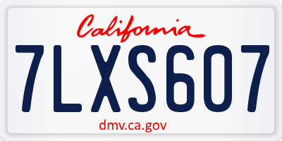 CA license plate 7LXS607