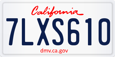 CA license plate 7LXS610