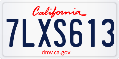 CA license plate 7LXS613