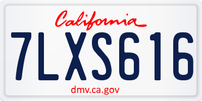 CA license plate 7LXS616