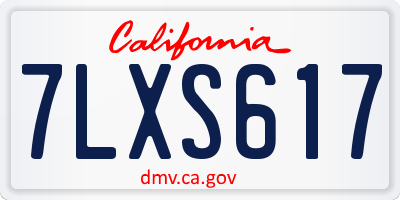 CA license plate 7LXS617