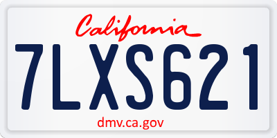 CA license plate 7LXS621