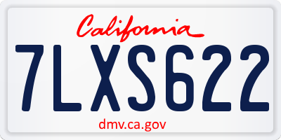 CA license plate 7LXS622